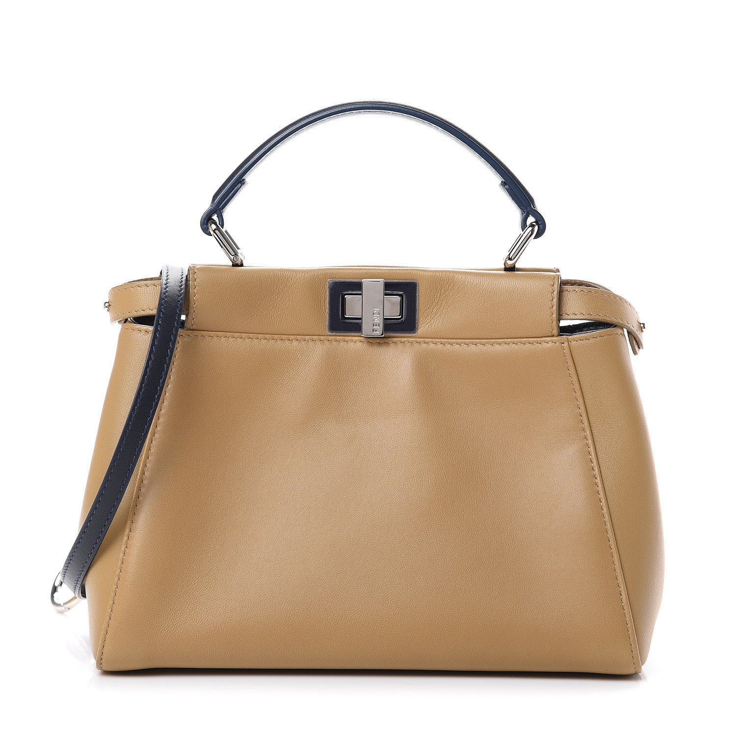 Fendi Nappa Colorblock Mini Peekaboo Iconic Satchel Cuoio Oceano Multicolor 1 of 12