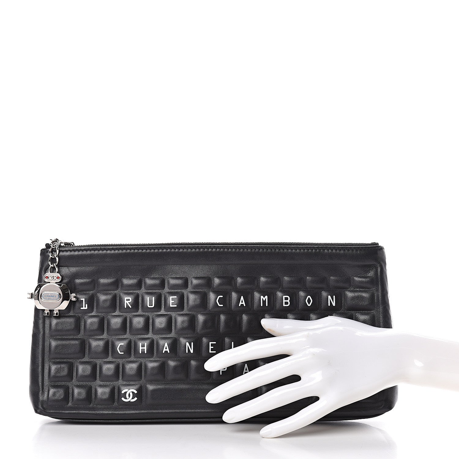 Chanel Metallic Calfskin Keyboard Pouch Black 2 of 7