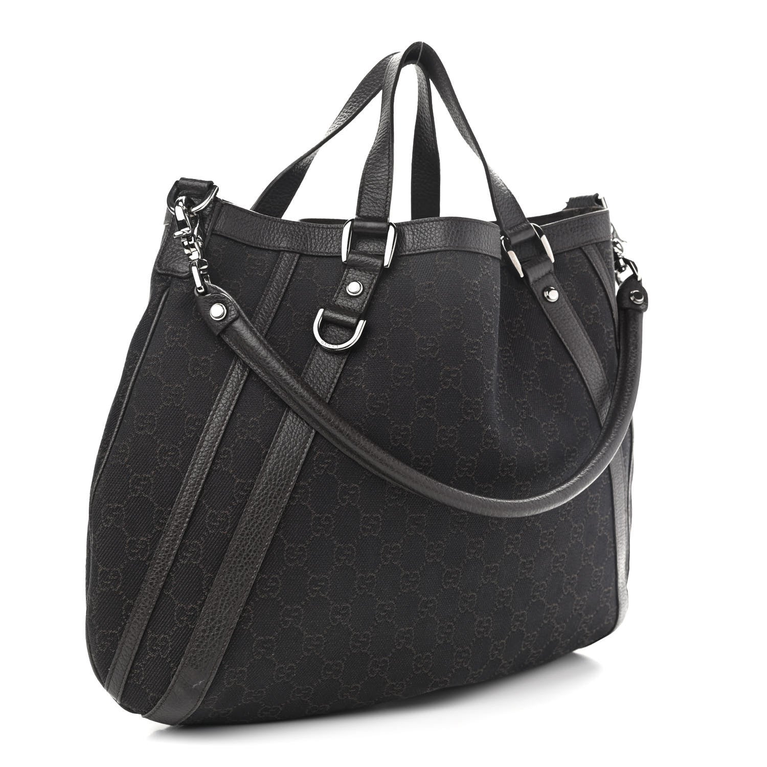 Gucci Monogram Medium Abbey Convertible Tote Dark Brown 3 of 14