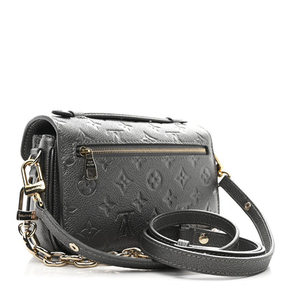 Louis Vuitton Shimmery Empreinte LV Ski Pochette Metis East West Gun Metal 3 of 10