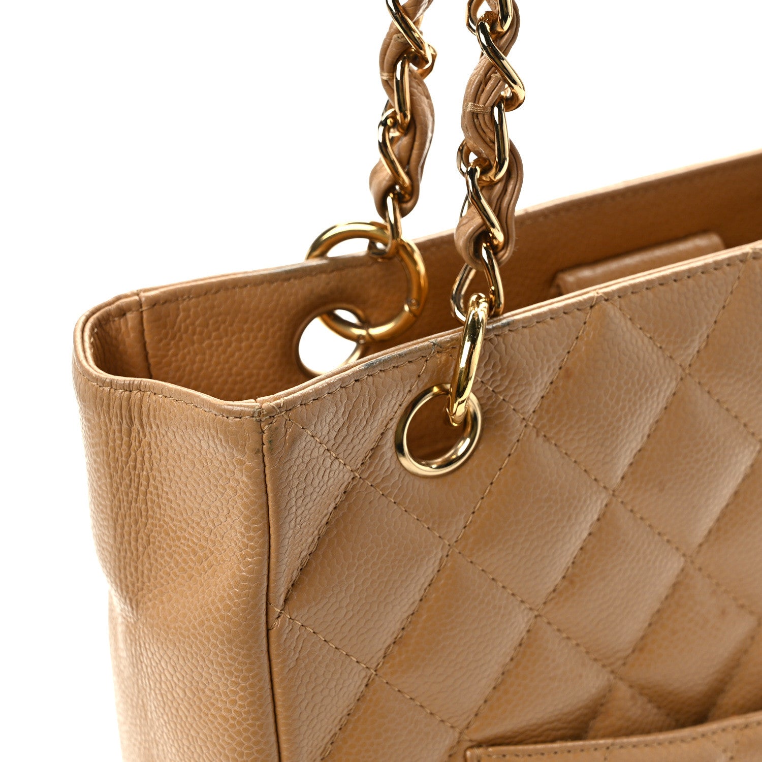 Chanel Caviar Quilted Petit Shopping Tote PST Dark Beige 13 of 16