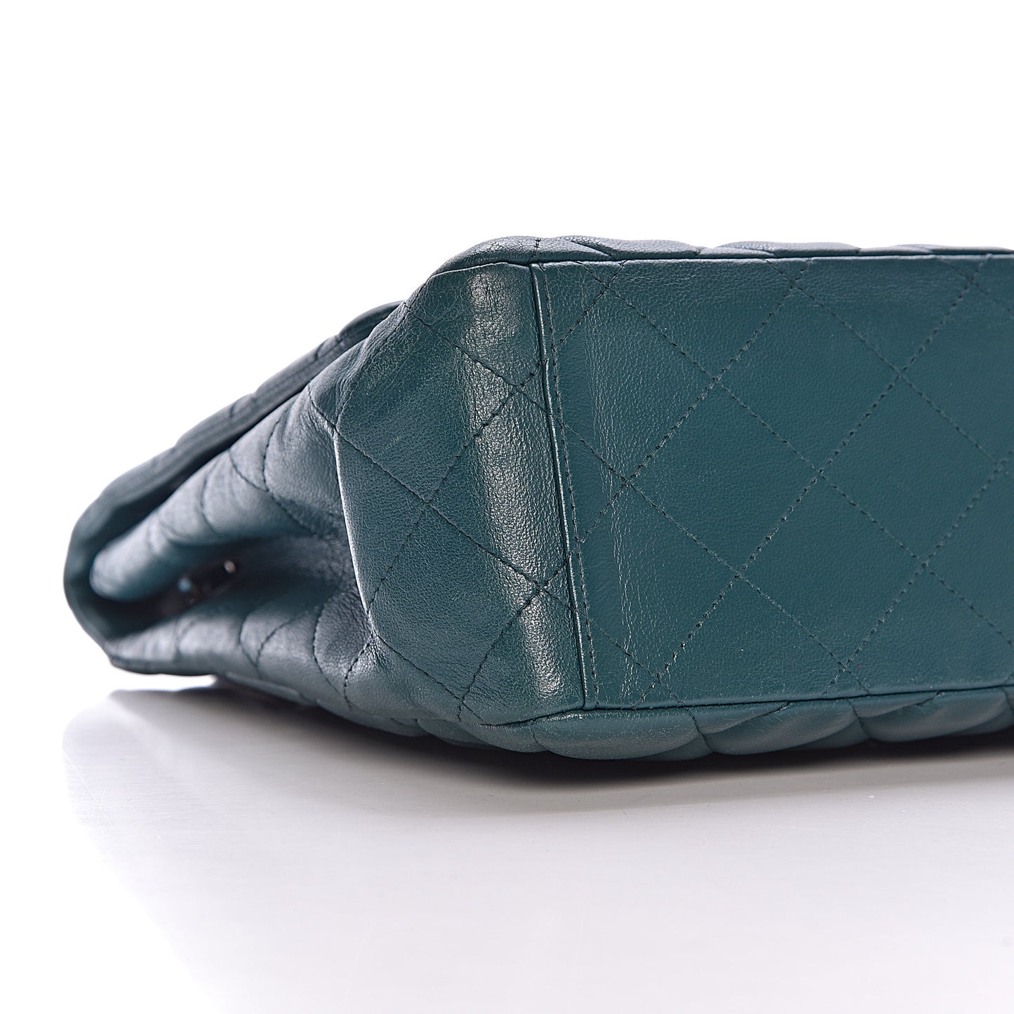 Lambskin Quilted Maxi Single Flap Turquoise