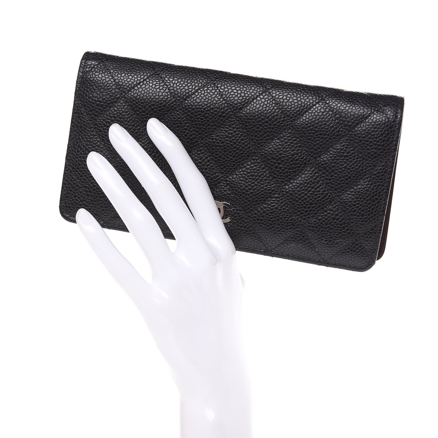 Caviar Quilted Yen Wallet Black