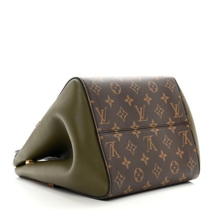 Louis Vuitton Calfskin Monogram Fold Tote PM Cream Khaki Black 4 of 13