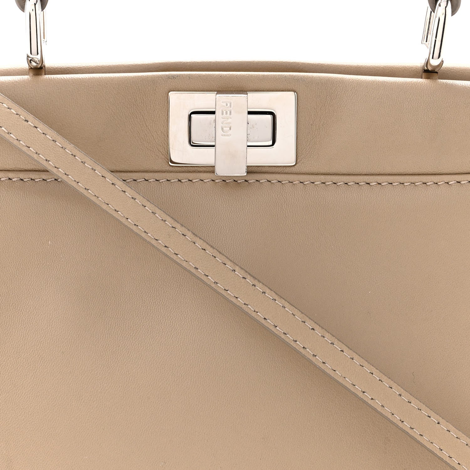 Fendi Nappa Mini Peekaboo Iconic Satchel Tortora 8 of 11