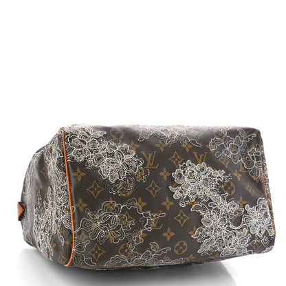 Louis Vuitton Monogram Dentelle Speedy 30 Silver 4 of 8