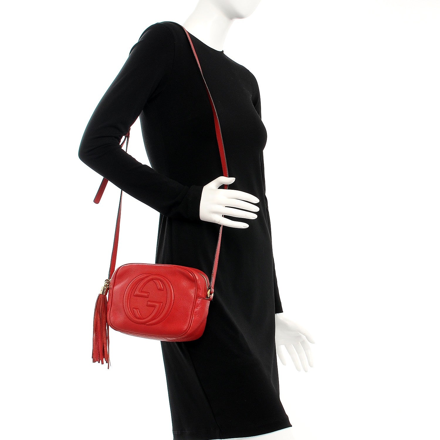 Gucci Pebbled Calfskin Small Soho Disco Bag Vibrant Red 2 of 18