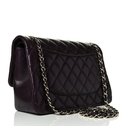 Chanel Lambskin Quilted Jumbo Double Flap Purple 2 of 9