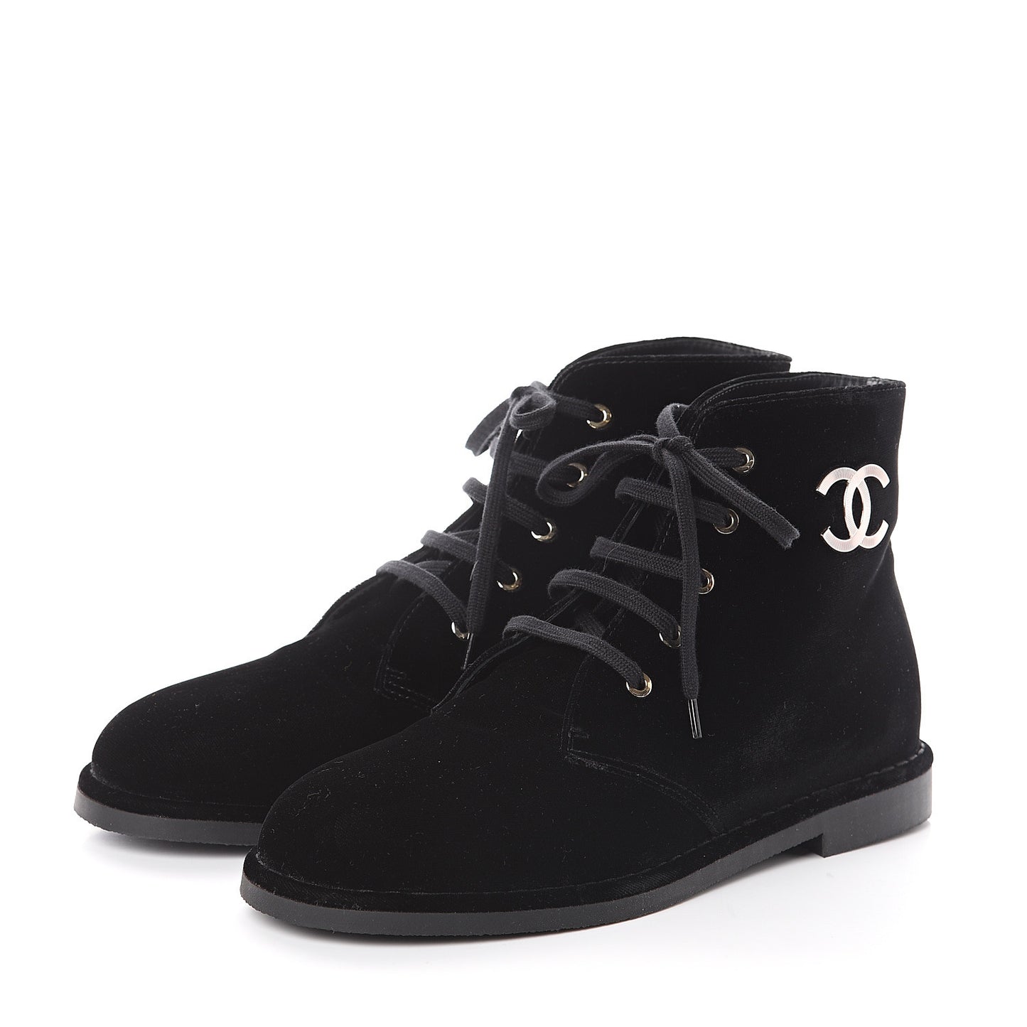 Velvet CC Lace Up Boots 41 Black