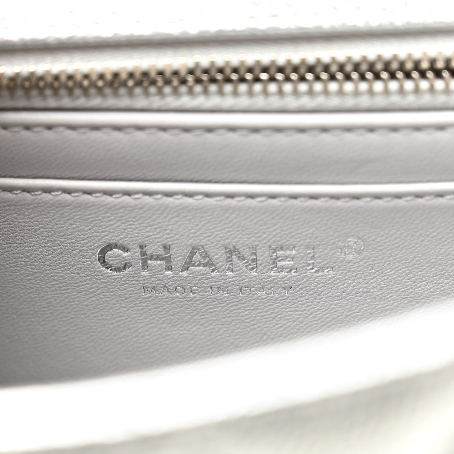 Chanel Metallic Caviar Quilted Medium CC Slide Flap Silver Silver 6 of 11