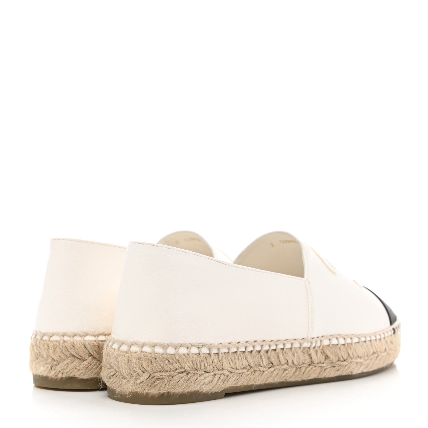 Chanel Lambskin CC Espadrilles 38 White Black 4 of 9