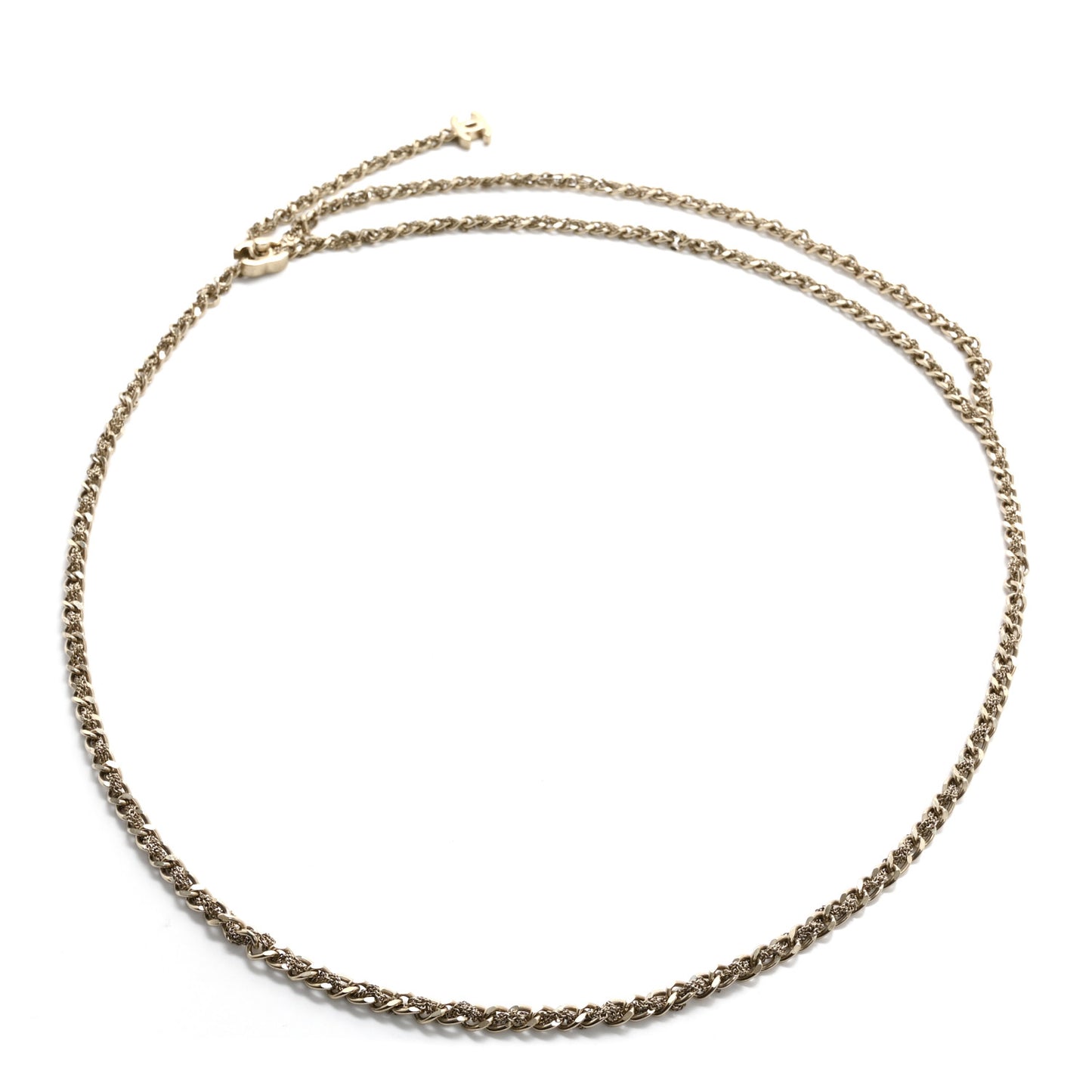 Metal CC Turlock Chain Belt Light Gold