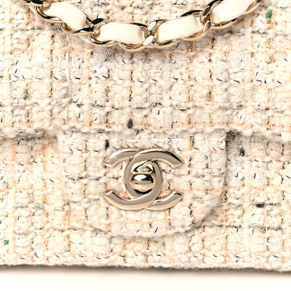 Chanel Tweed Quilted Mini Rectangular Flap Off White 9 of 11