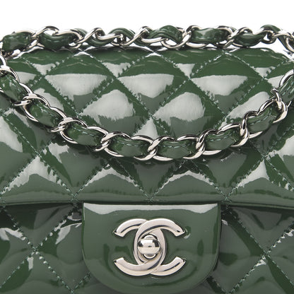 Chanel Patent Calfskin Quilted Mini Rectangular Flap Dark Green 11 of 11