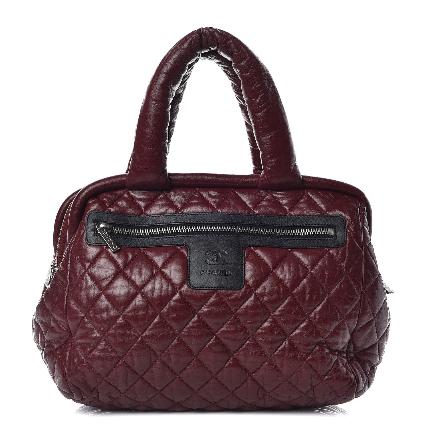 Chanel Lambskin Coco Cocoon Bowler Burgundy 1 of 16