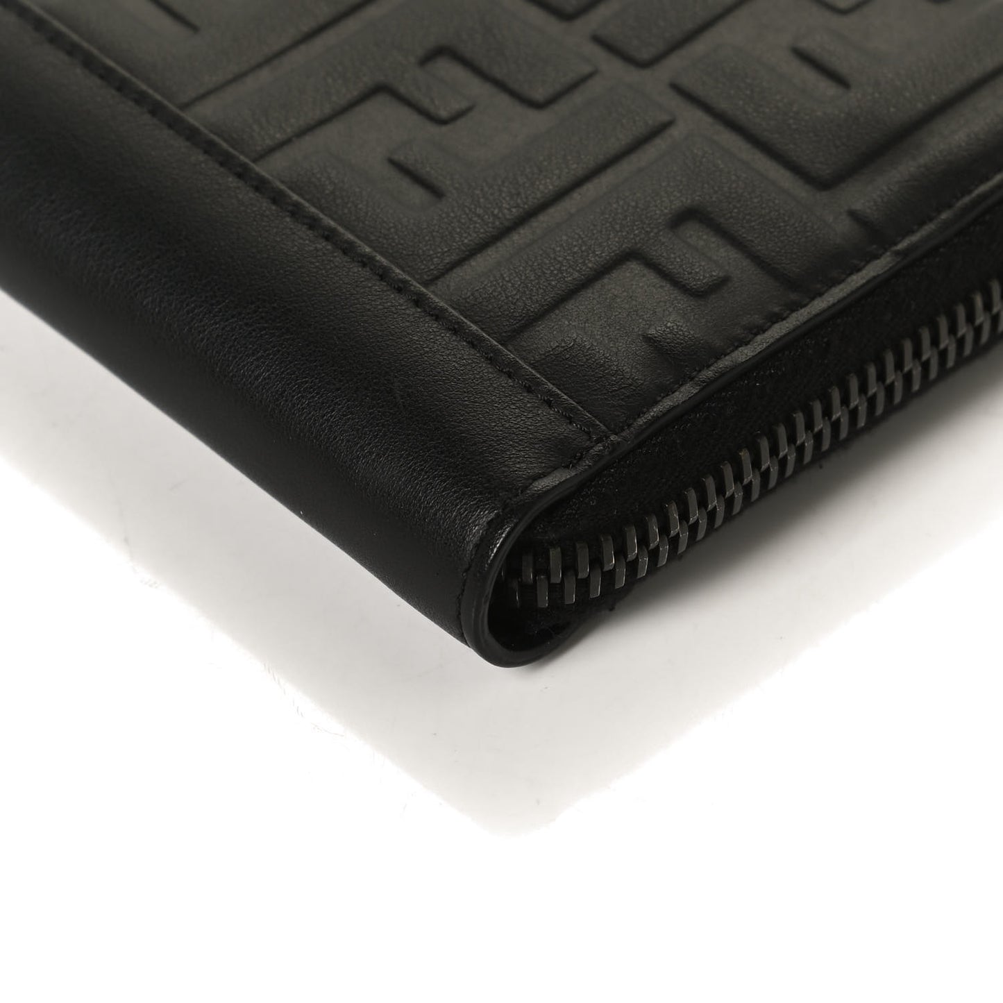 Vitello Grace FF 1974 Embossed Zip Around Wallet Black