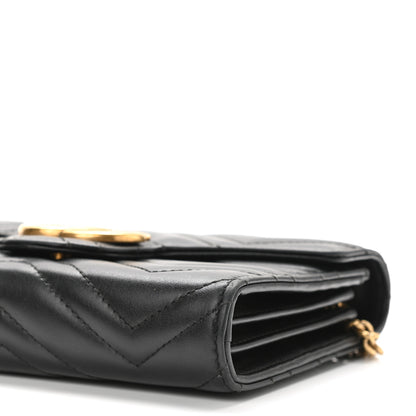 Gucci Calfskin Matelasse GG Marmont Chain Wallet Black 11 of 12