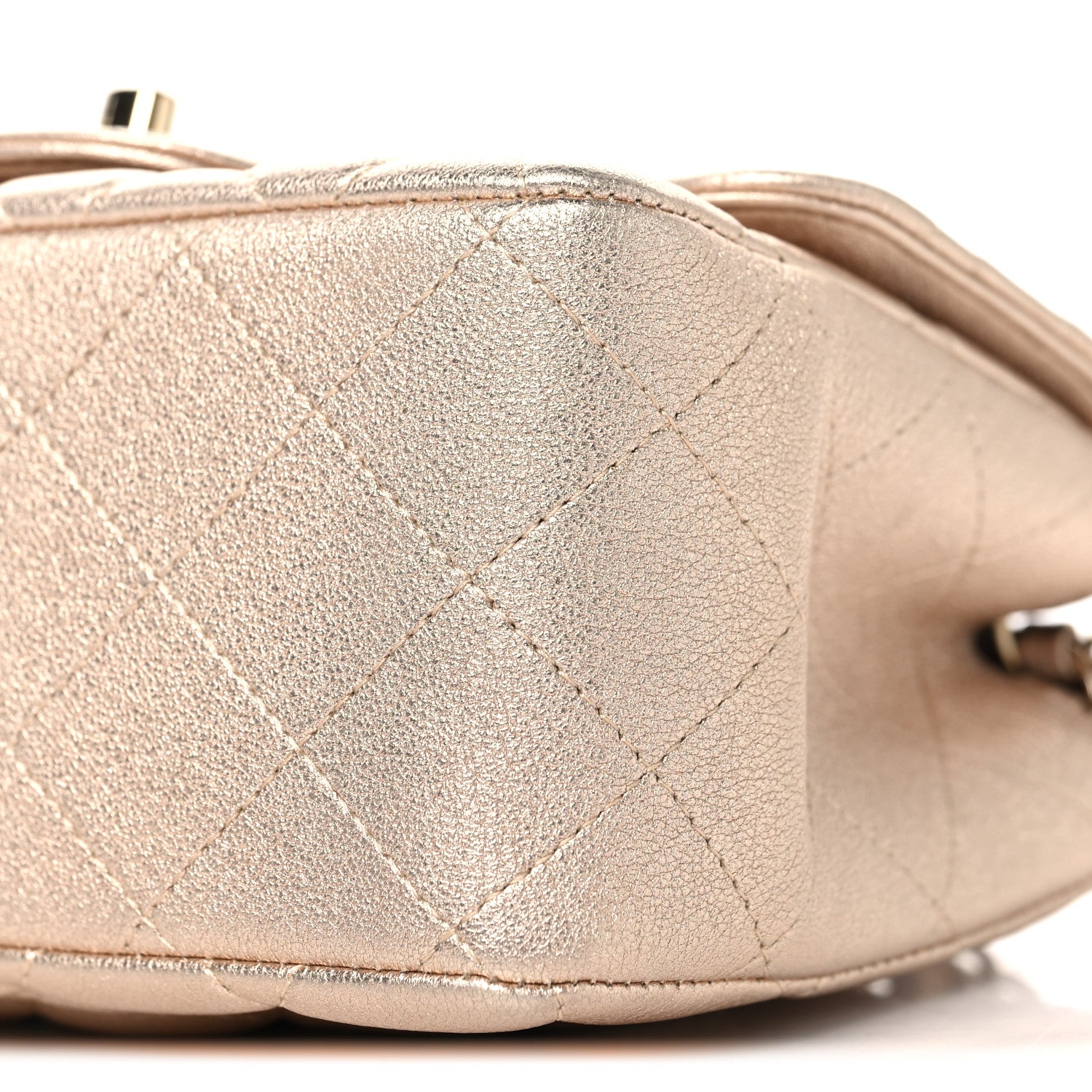 Chanel Metallic Lambskin Quilted Mini Square Flap Gold 10 of 12