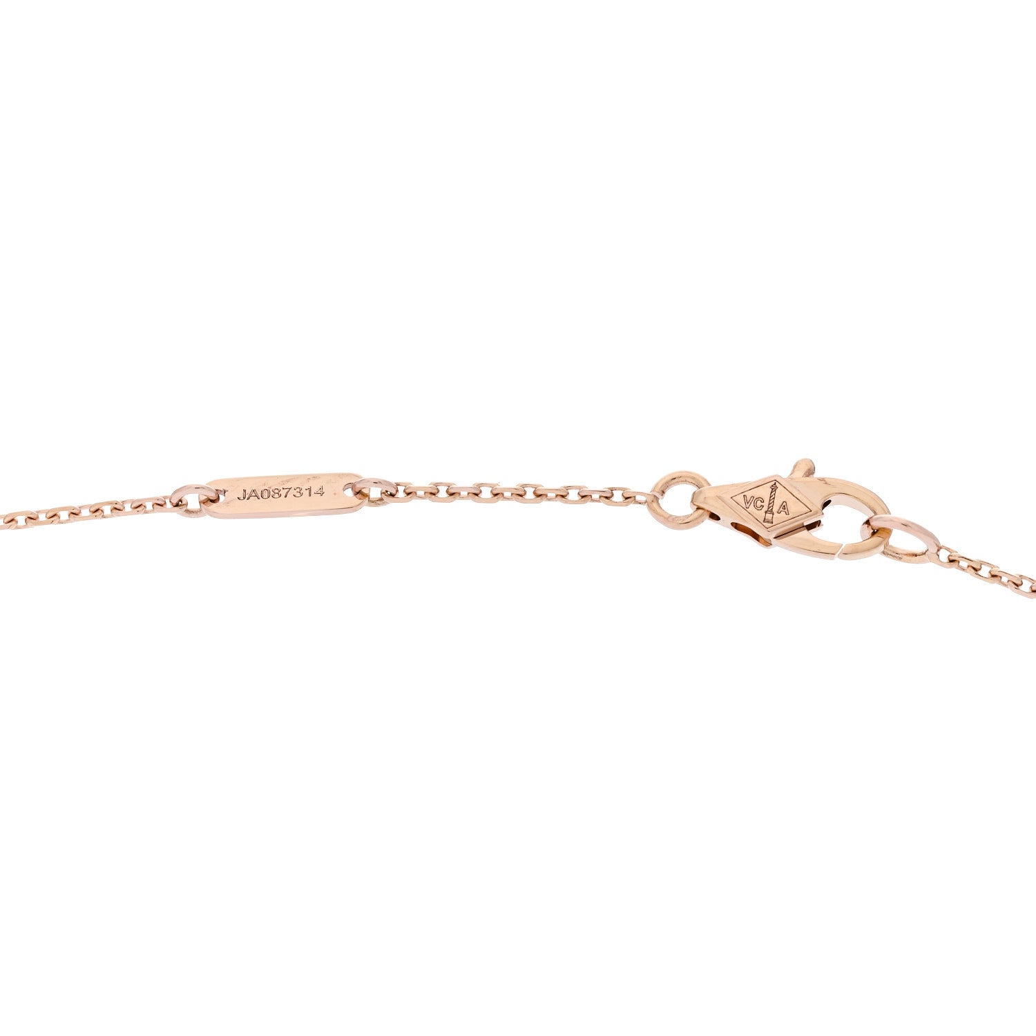 Van Cleef & Arpels 18K Rose Gold Carnelian Sweet Alhambra Pendant Necklace 5 of 6