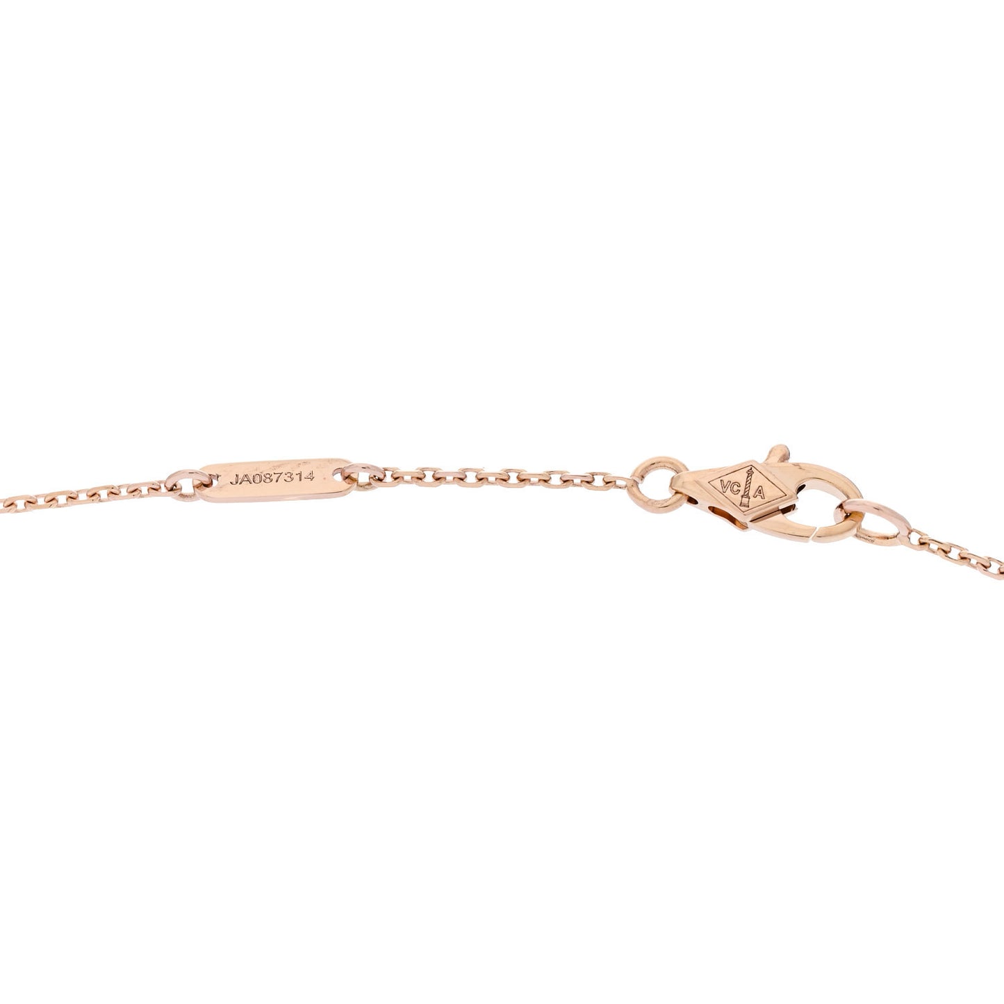 18K Rose Gold Carnelian Sweet Alhambra Pendant Necklace