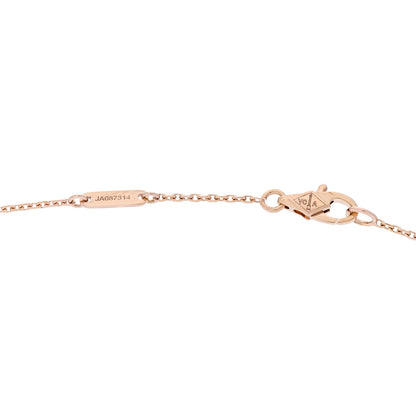 Van Cleef & Arpels 18K Rose Gold Carnelian Sweet Alhambra Pendant Necklace 5 of 6