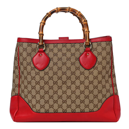 Gucci Monogram Medium Diana Bamboo Top Handle Tote Red 1 of 10