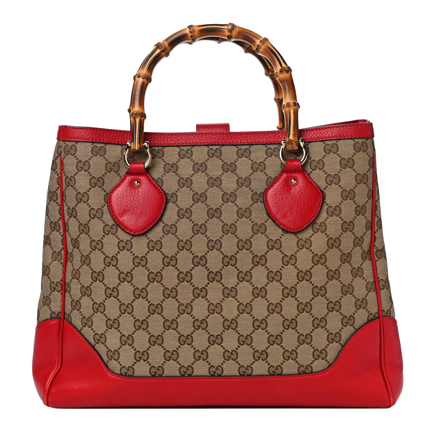 Monogram Medium Diana Bamboo Top Handle Tote Red