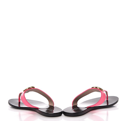 Gucci Calfskin GG Marmont Thong Sandals 38 Fuxia Fluo 19 of 20