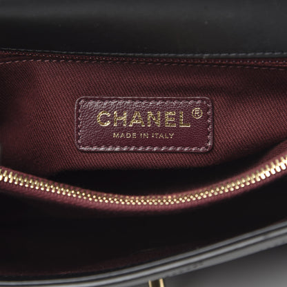 Chanel Calfskin Chevron Stitched Small Coco Flap Bag Black 6 of 12