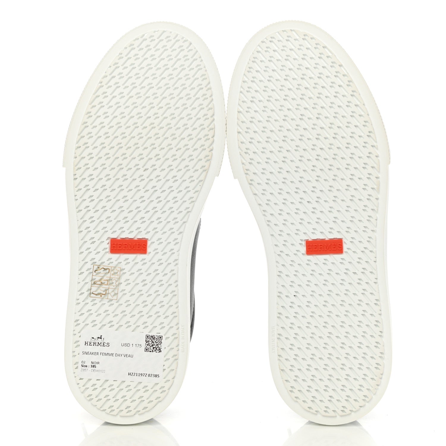 Hermes Calfskin Day Sneakers 38.5 Black 5 of 10