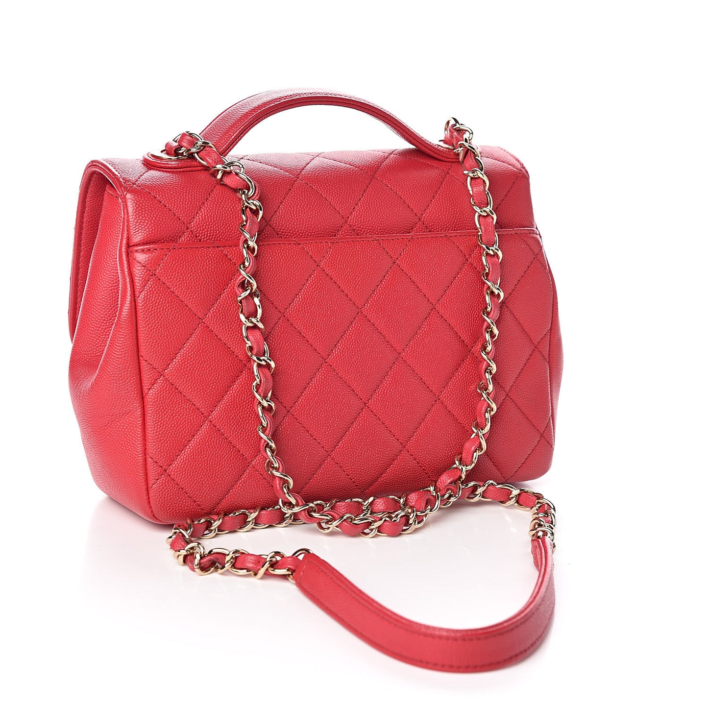 Caviar Quilted Medium Business Affinity Flap Red