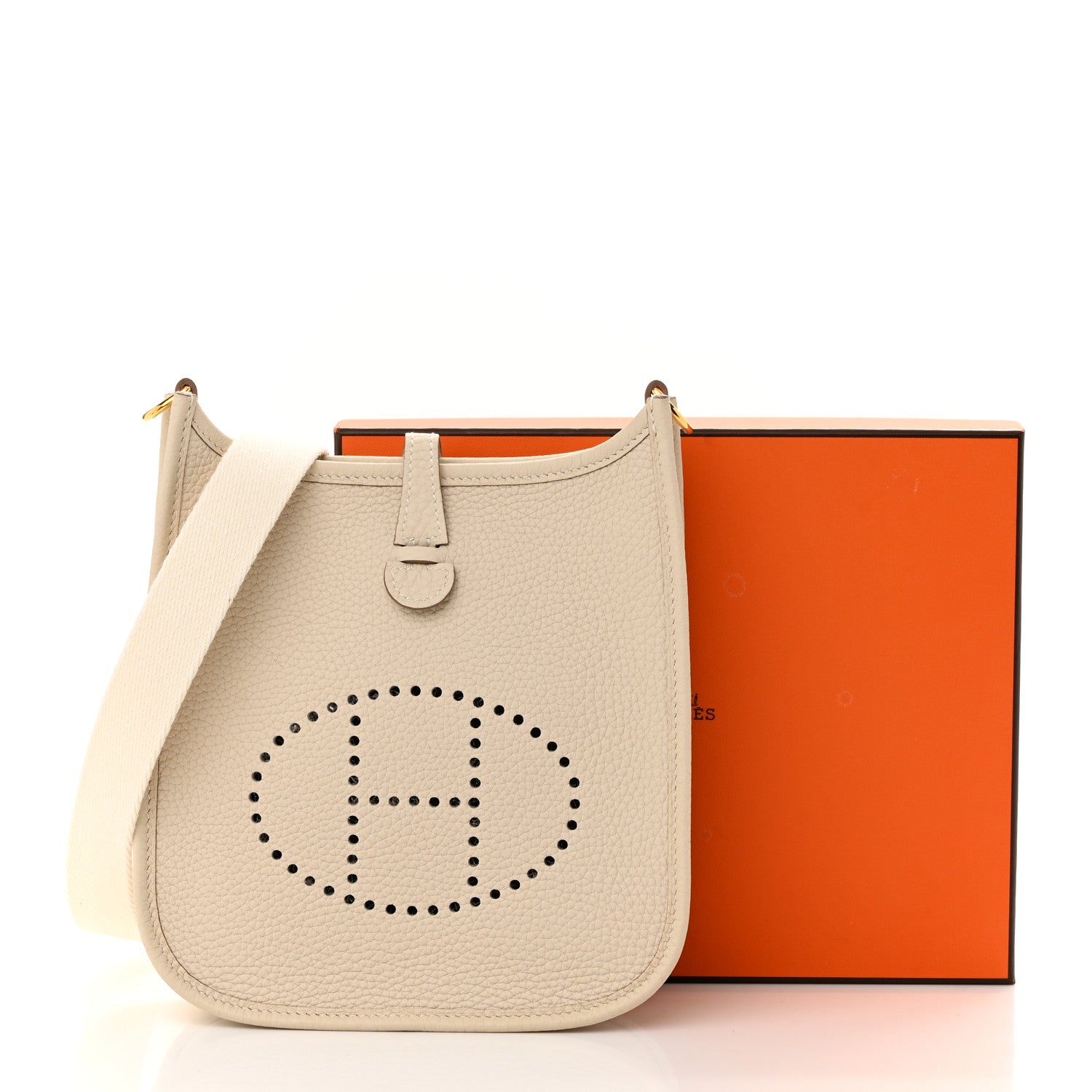 Hermes Taurillon Clemence Evelyne TPM Craie 10 of 10