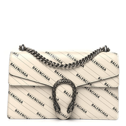 Gucci X BALENCIAGA Calfskin Logo Print Small Dionysus Shoulder Bag White 1 of 13