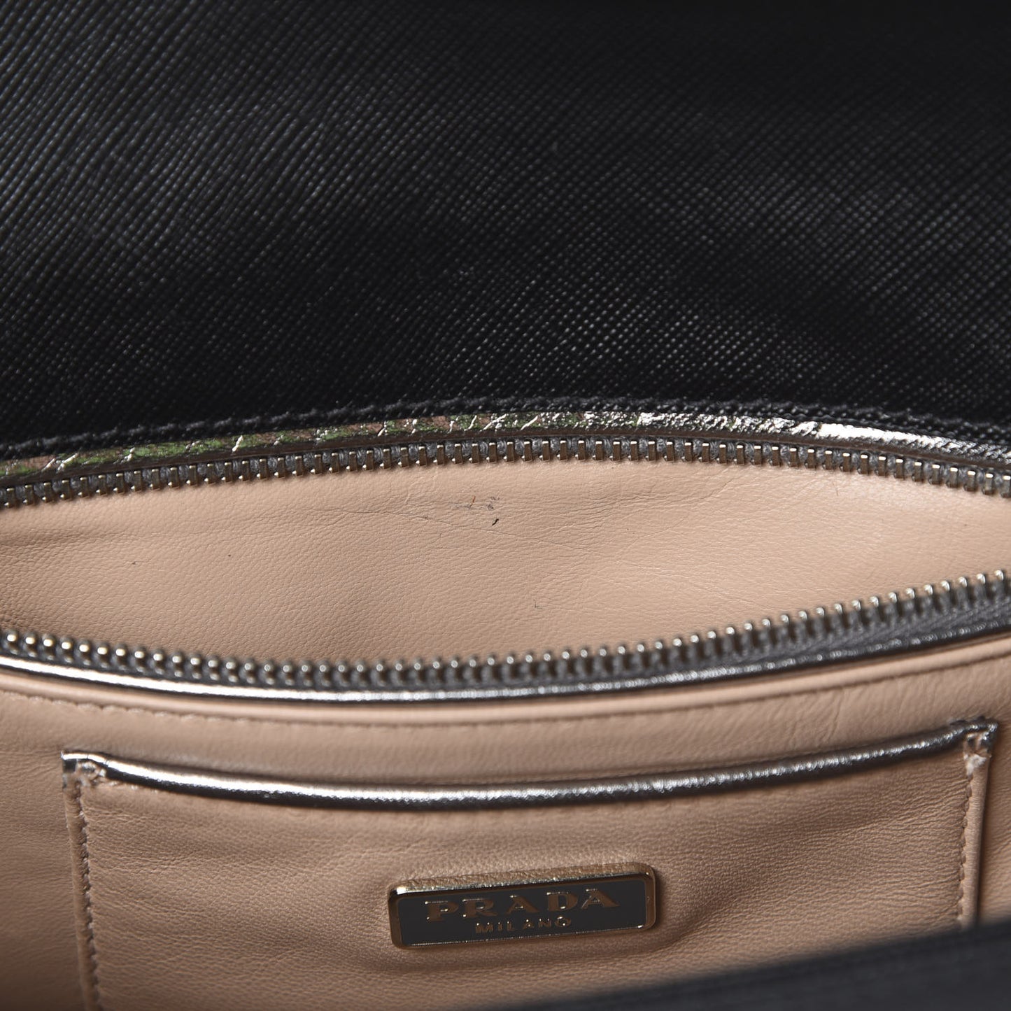 Saffiano Turnlock Chain Shoulder Bag Black
