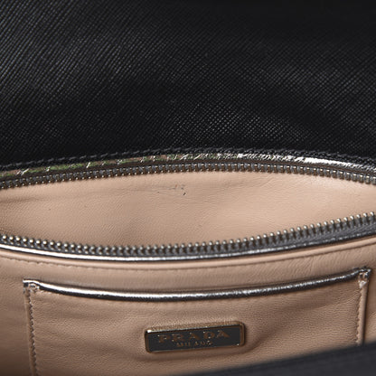 Prada Saffiano Turnlock Chain Shoulder Bag Black 12 of 12