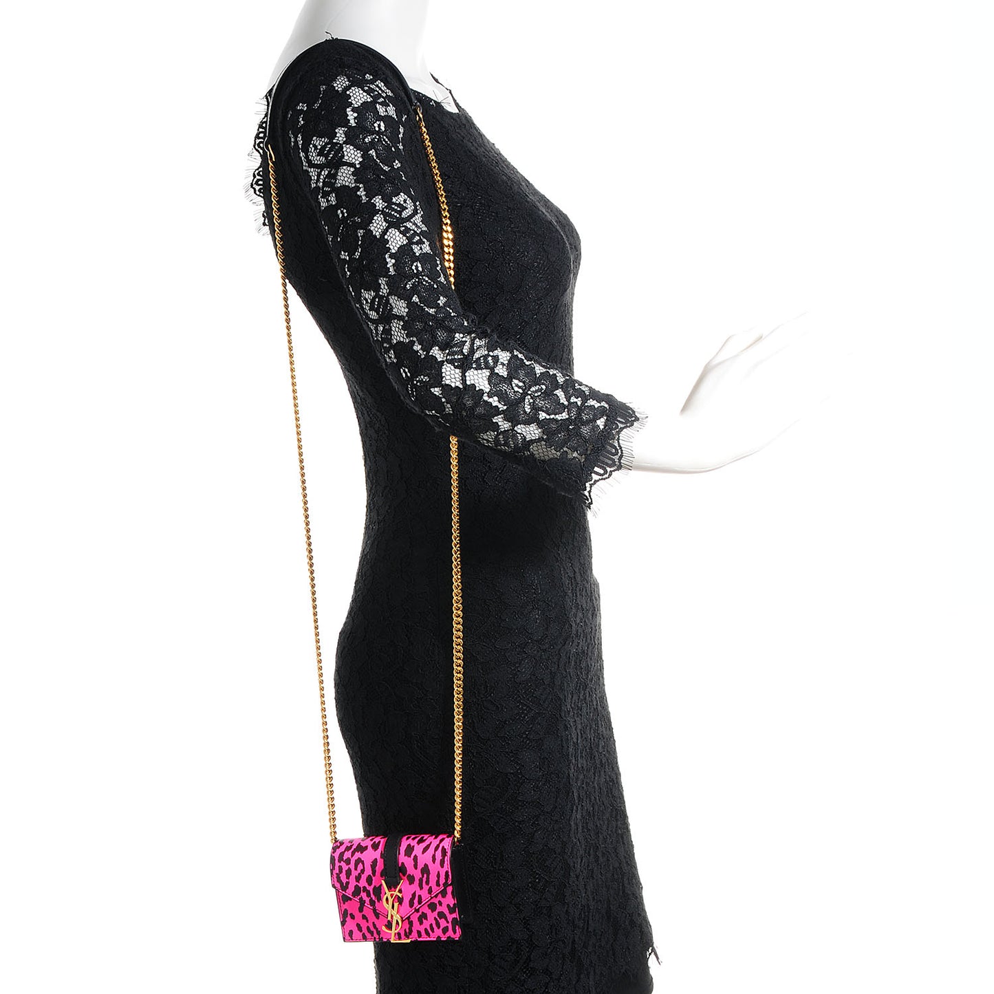 Calfskin Monogram Leopard Print Mini Candy Crossbody Pink Black