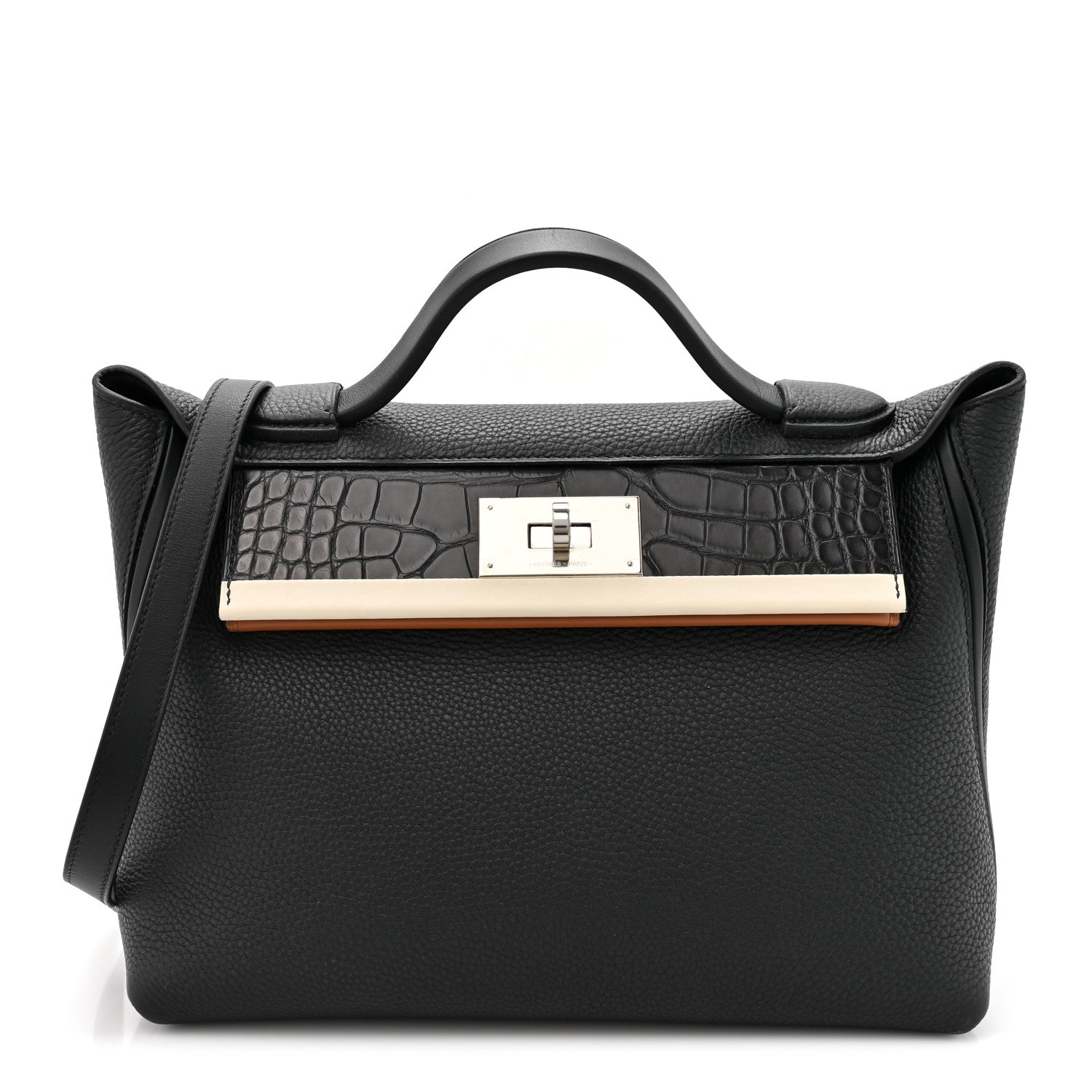 Hermes Togo Matte Alligator Swift Touch 24/24 29 Black Nata Gold 1 of 12