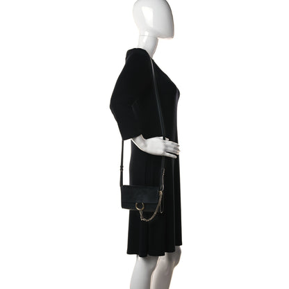 Chloe Suede Calfskin Faye Wallet On Strap Black 2 of 16