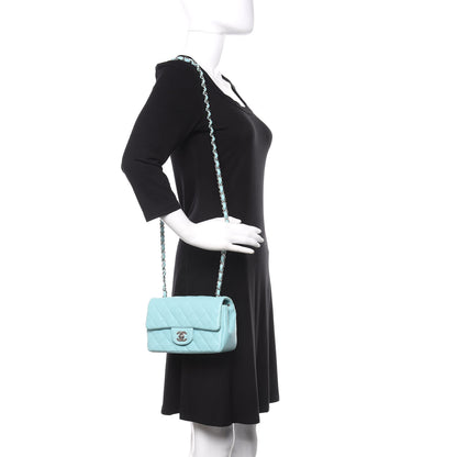 Chanel Lambskin Quilted Mini Rectangular Flap Light Blue 2 of 11