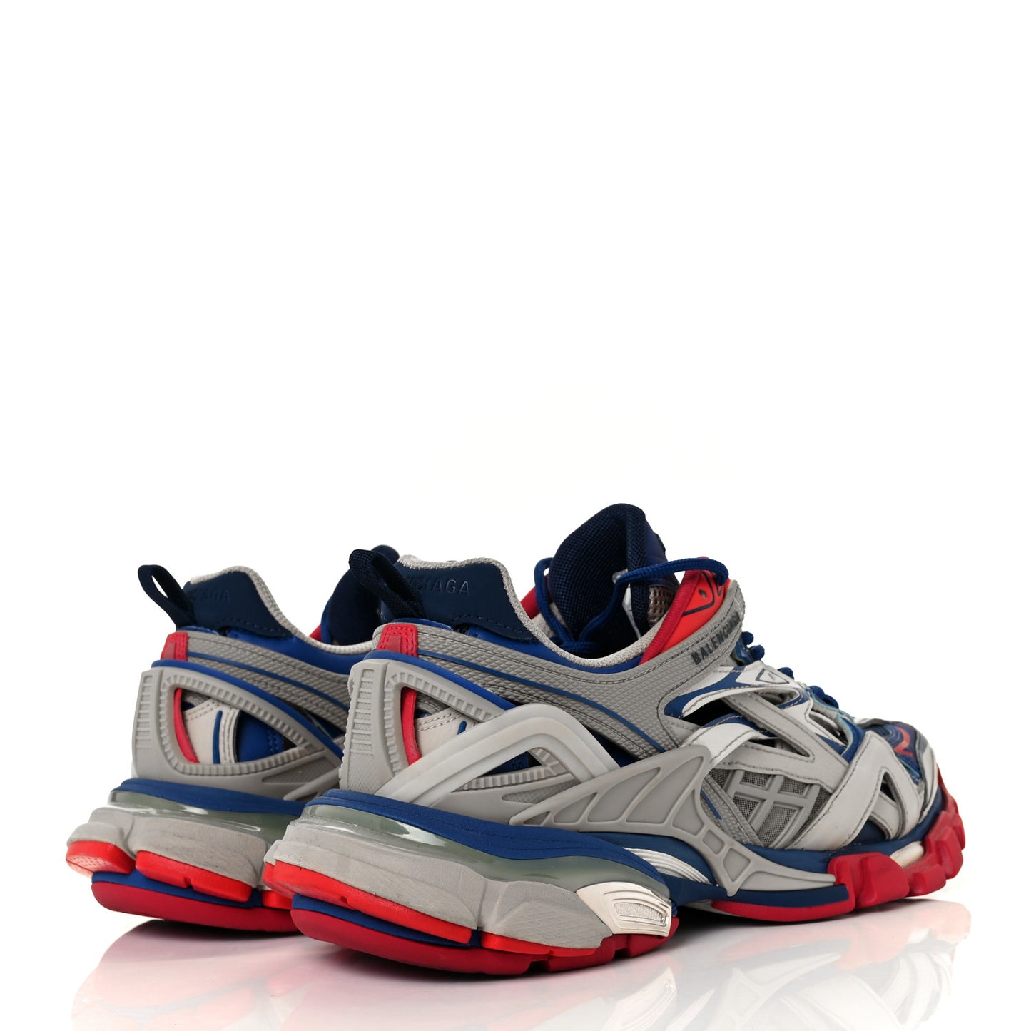 Rubber Mesh Bi-Color Womens Track.2 Open Sneakers 38 Beige Blue Red