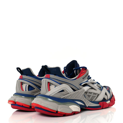Balenciaga Rubber Mesh Bi-Color Womens Track.2 Open Sneakers 38 Beige Blue Red 4 of 7