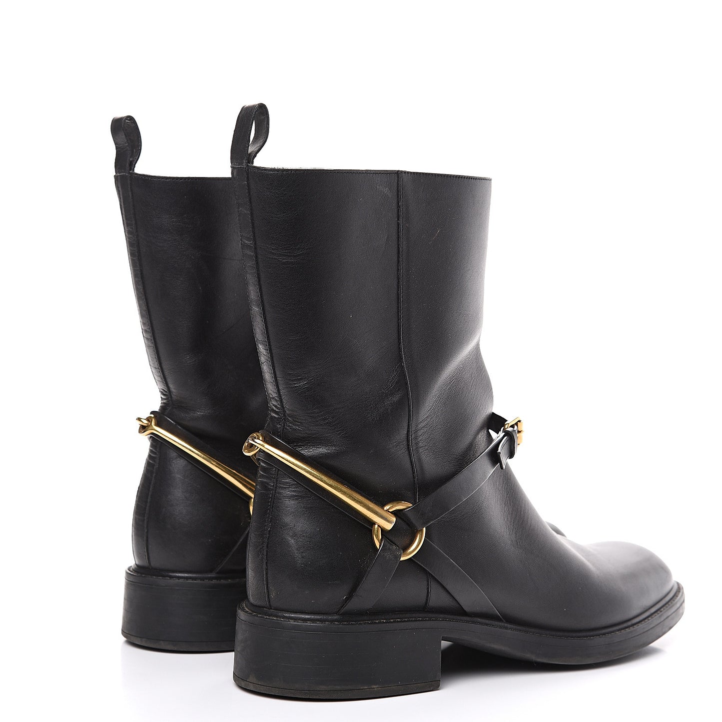 Calfskin Tess Horsebit Ankle Boots 41 Black