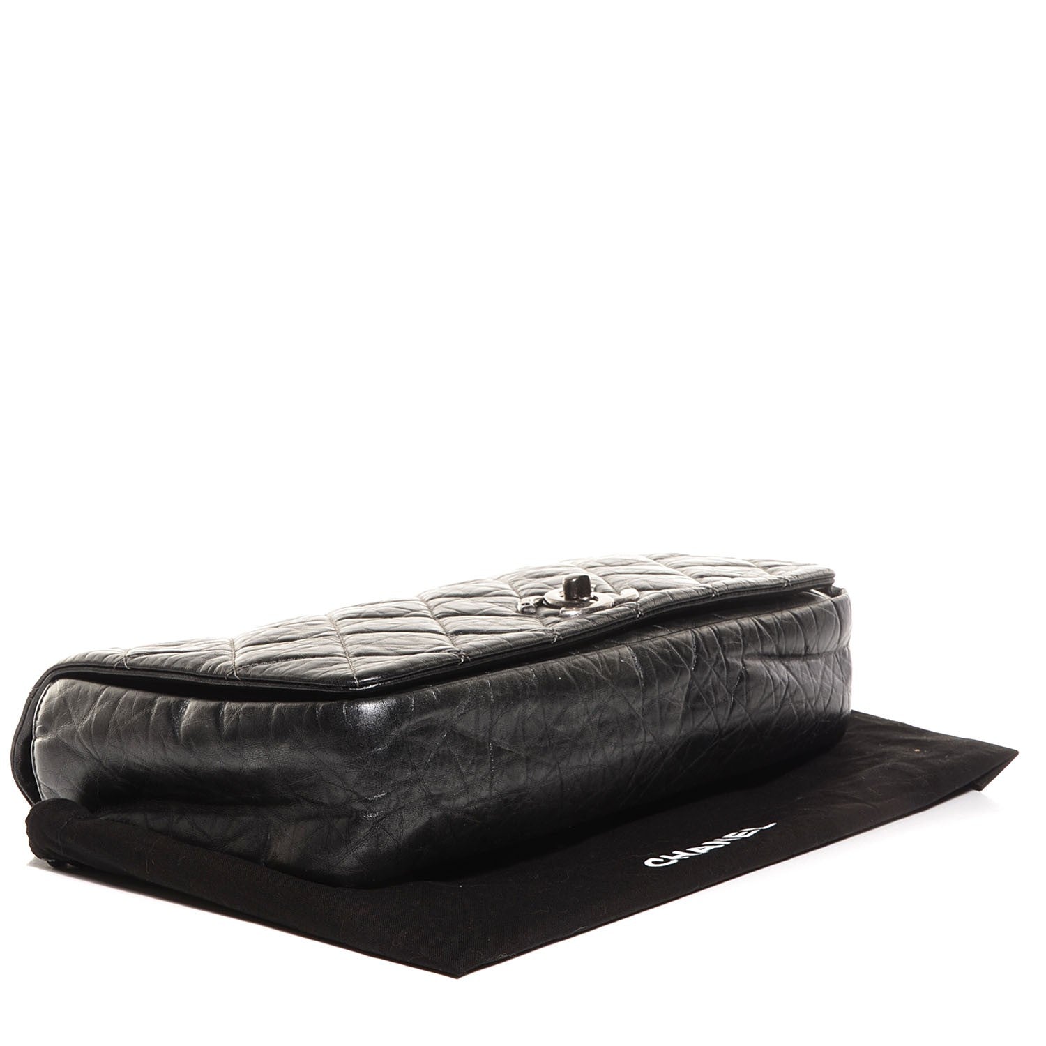 Chanel Aged Calfskin Quilted Medium Pondichery Flap Black 4 of 7