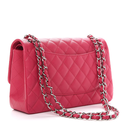 Chanel Caviar Quilted Jumbo Double Flap Dark Pink 3 of 9