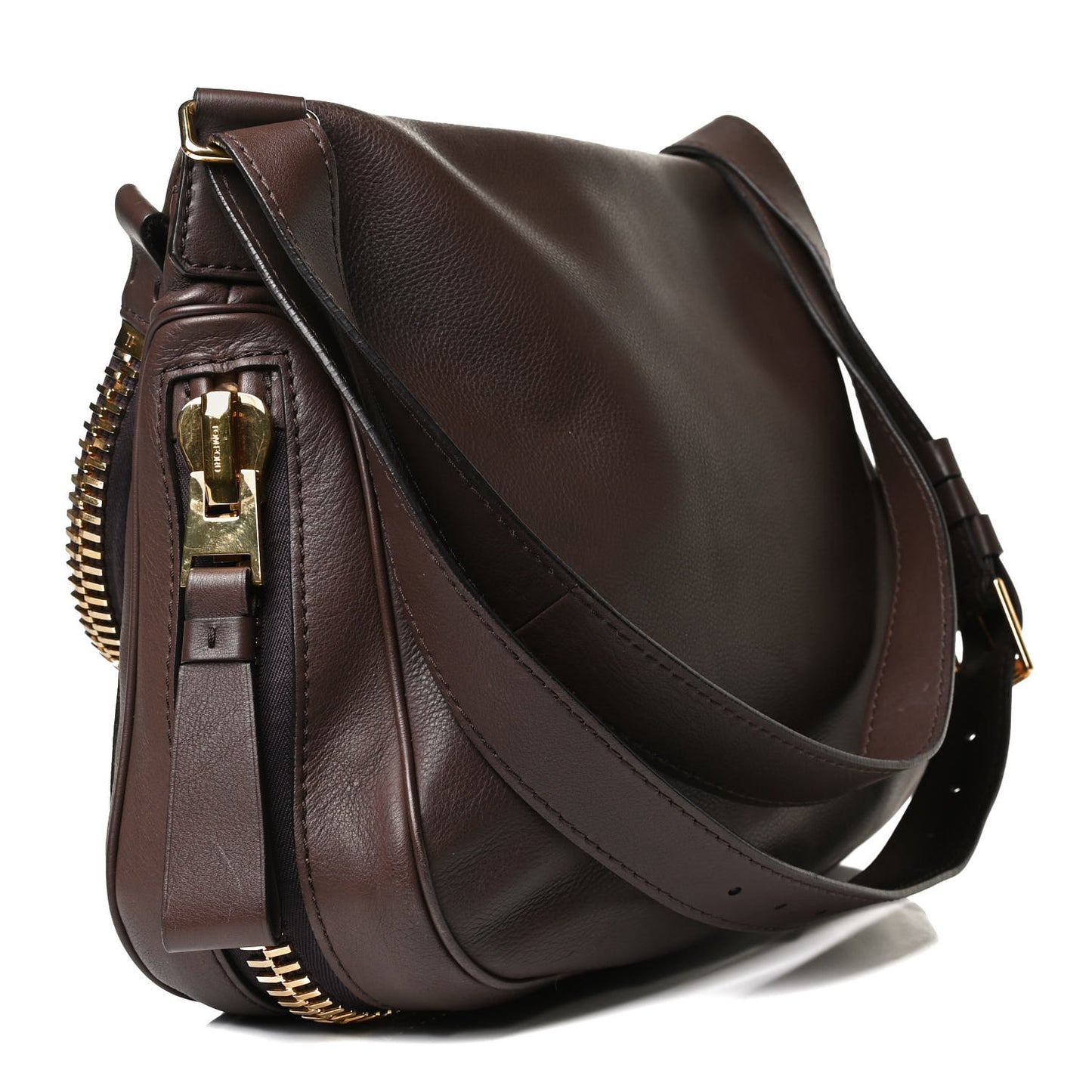 Pebbled Calfskin Large Jennifer Dark Brown