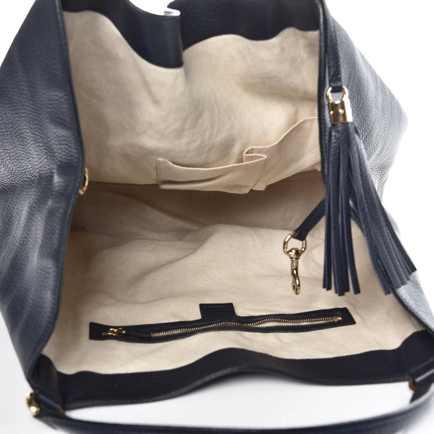 Gucci Pebbled Calfskin Large Soho Shoulder Bag Blue 5 of 15