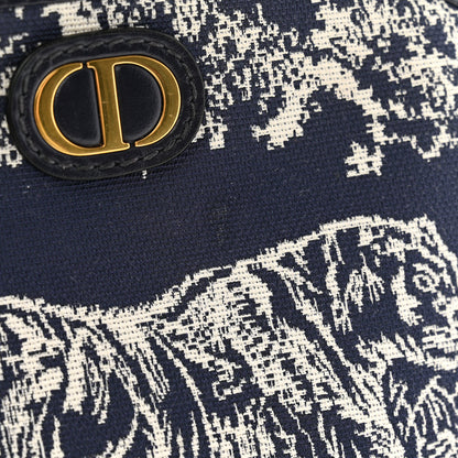 Christian Dior Embroidered Toile De Jouy 30 Montaigne Cosmetic Pouch Blue 7 of 8