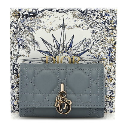 Christian Dior Lambskin Cannage Miss Dior 4 Key Holder Wallet Cloud Blue 7 of 7