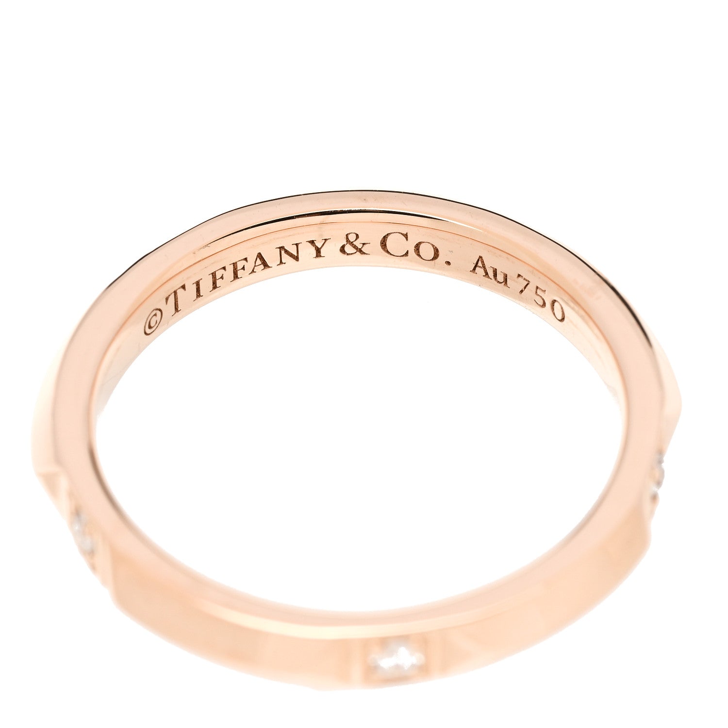 Tiffany 18K Rose Gold Diamond 2.5mm Tiffany True Ring 48 4.5 4 of 5