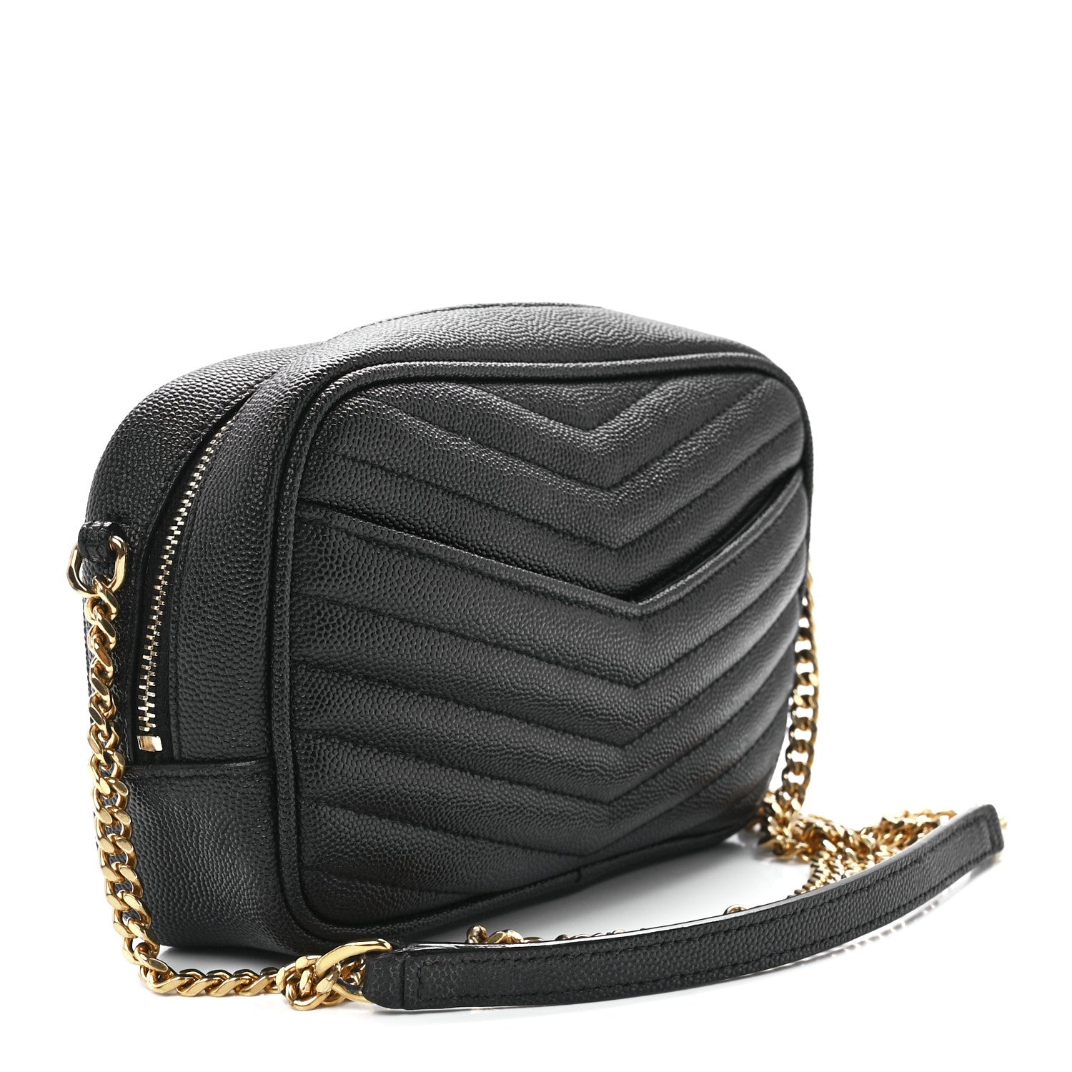 Saint Laurent Grain De Poudre Matelasse Monogram Mini Lou Camera Bag Black 3 of 11